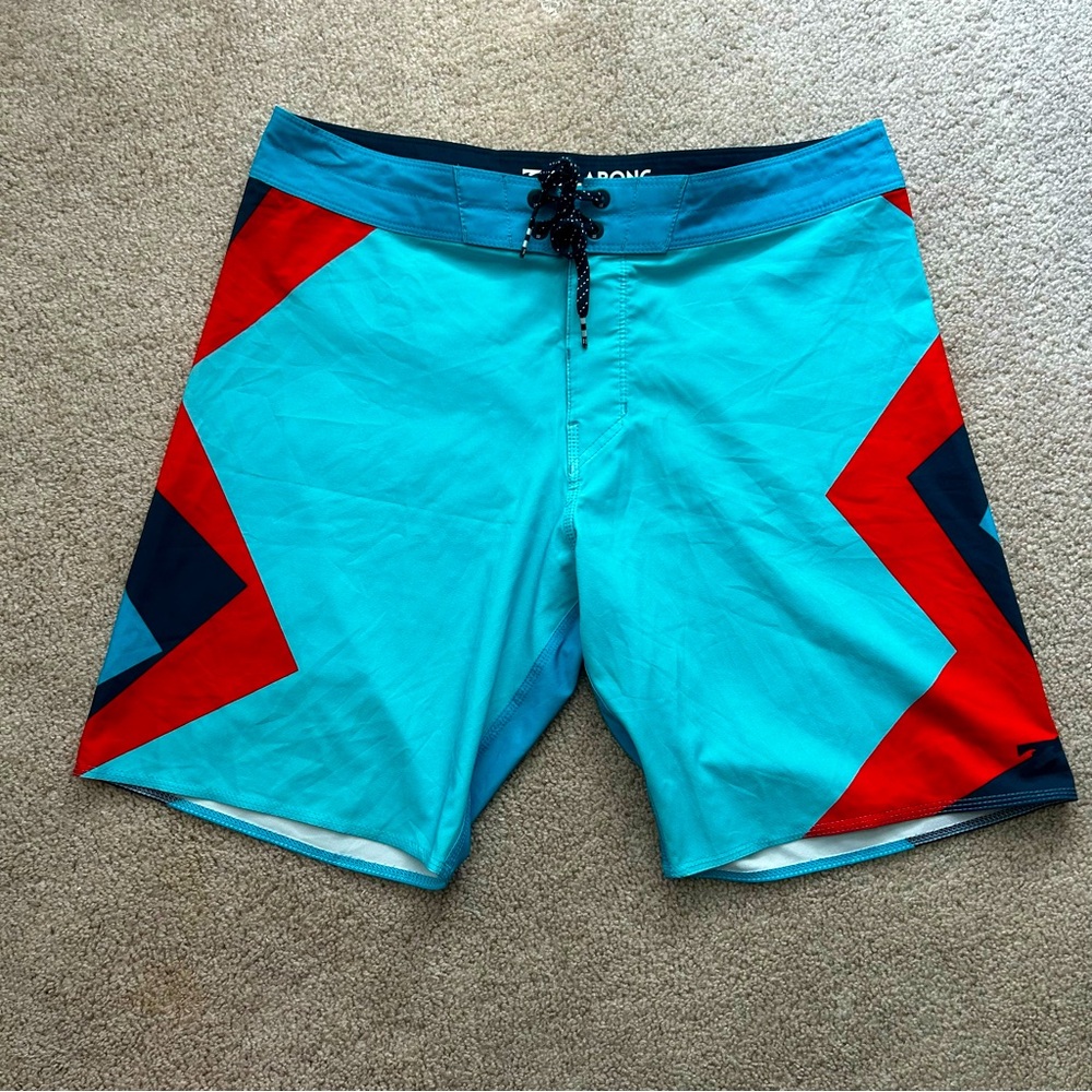 EUC Billabong Board Shorts Mens 32 Blue Swim Trunks Airlite Dume Linerless Surf